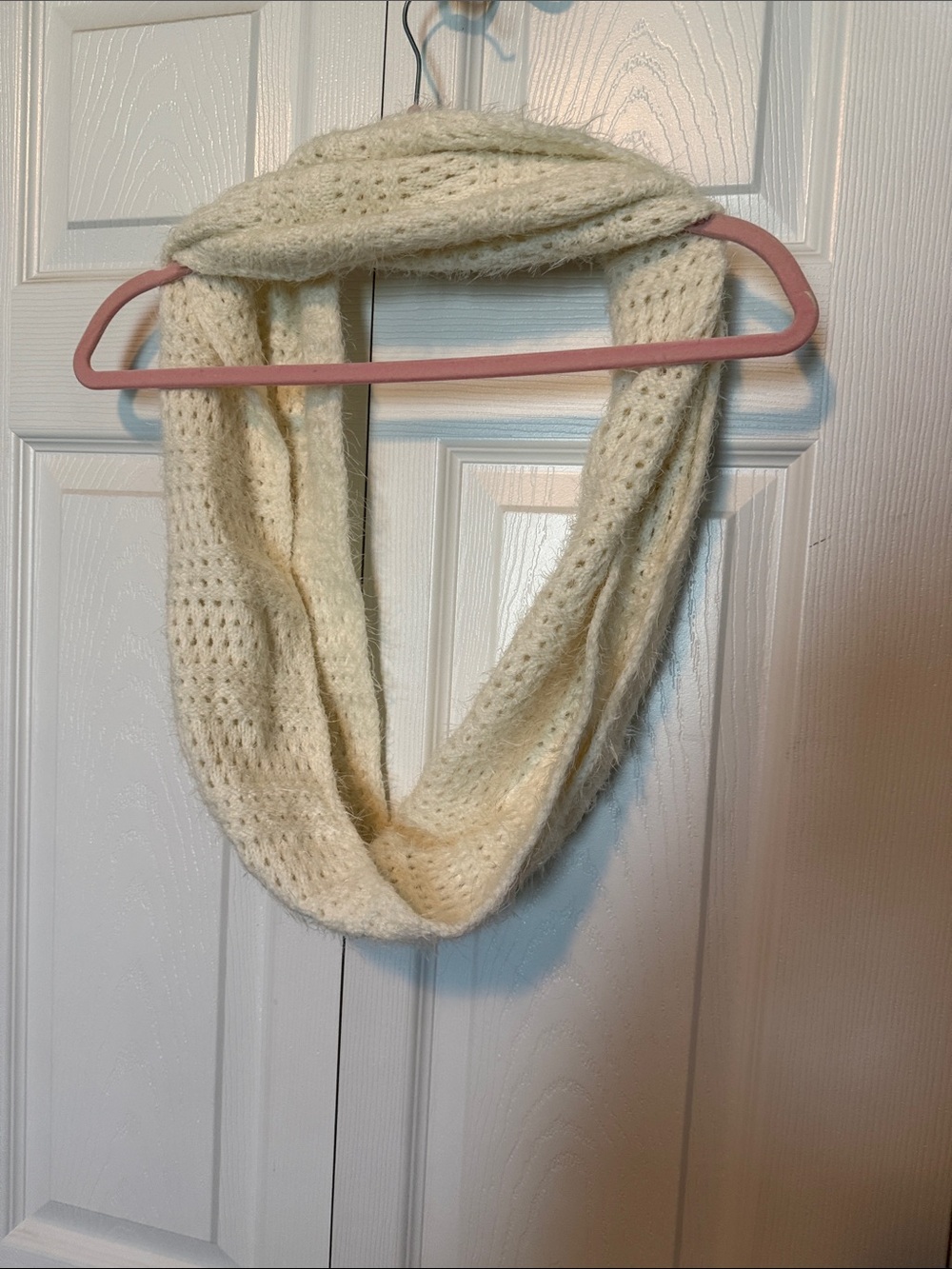 Cozy Cream Knit Infinity Scarf - Women's Lightweight Loop